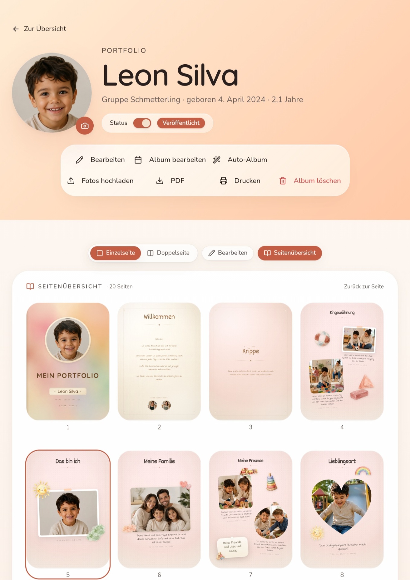 Leons Portfolio – Seitenübersicht